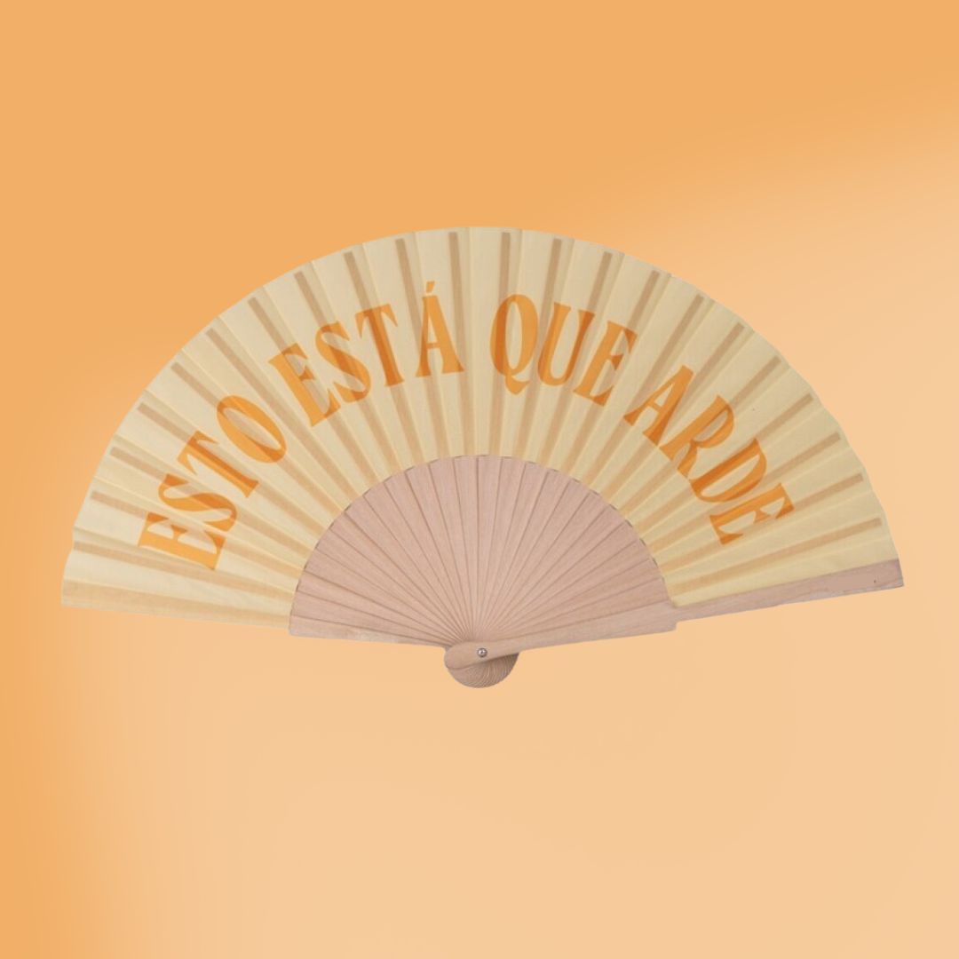 ESTO ESTÁ QUE ARDE- abanico de mano